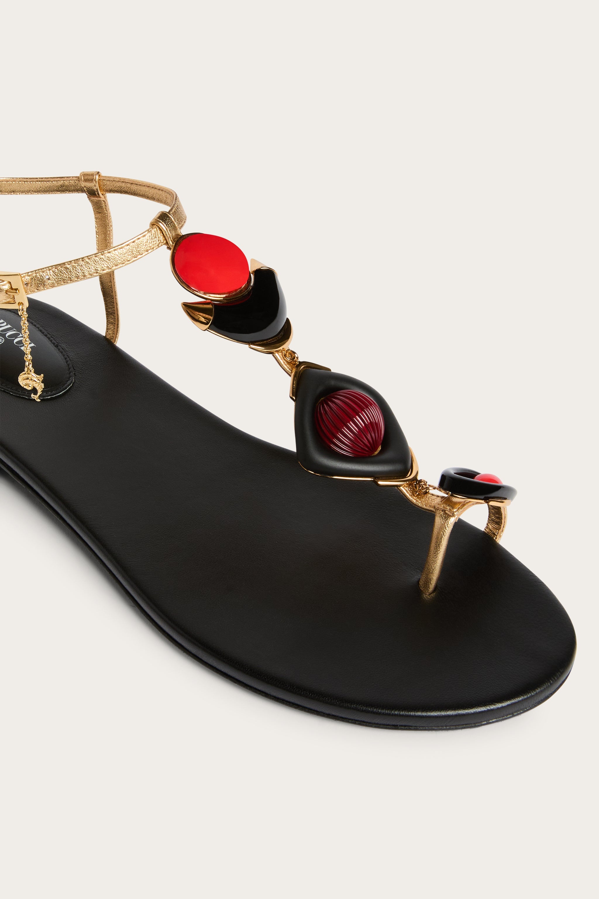 Emilio Pucci Sandales Bijoux Cuir Gold 37-40