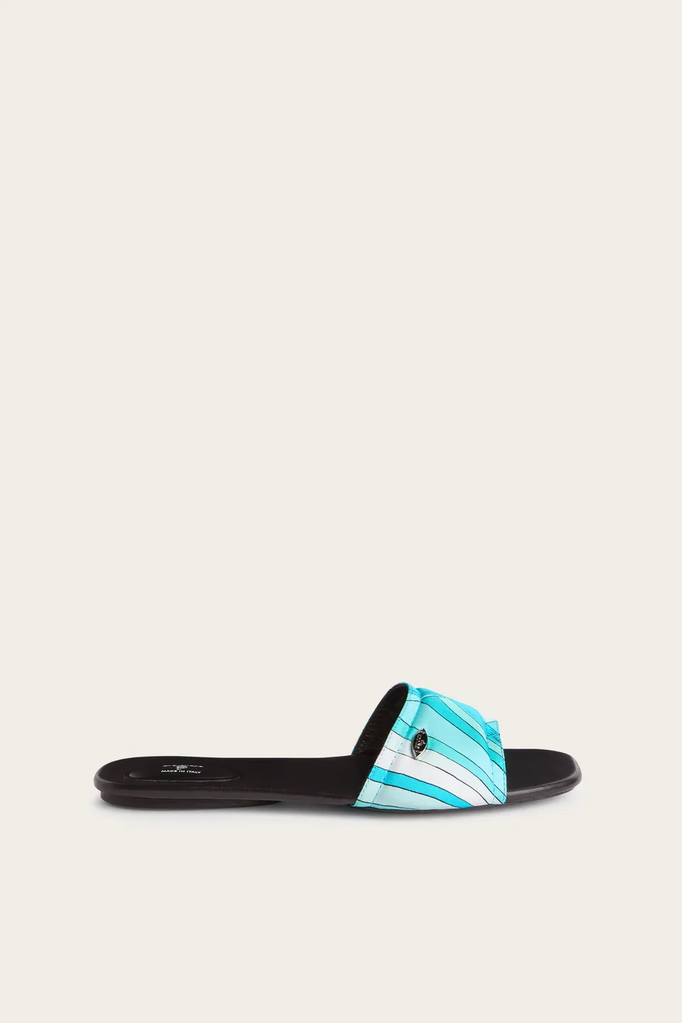 Emilio Pucci Shoes sandales Yummy slides soie turquoise Iride
