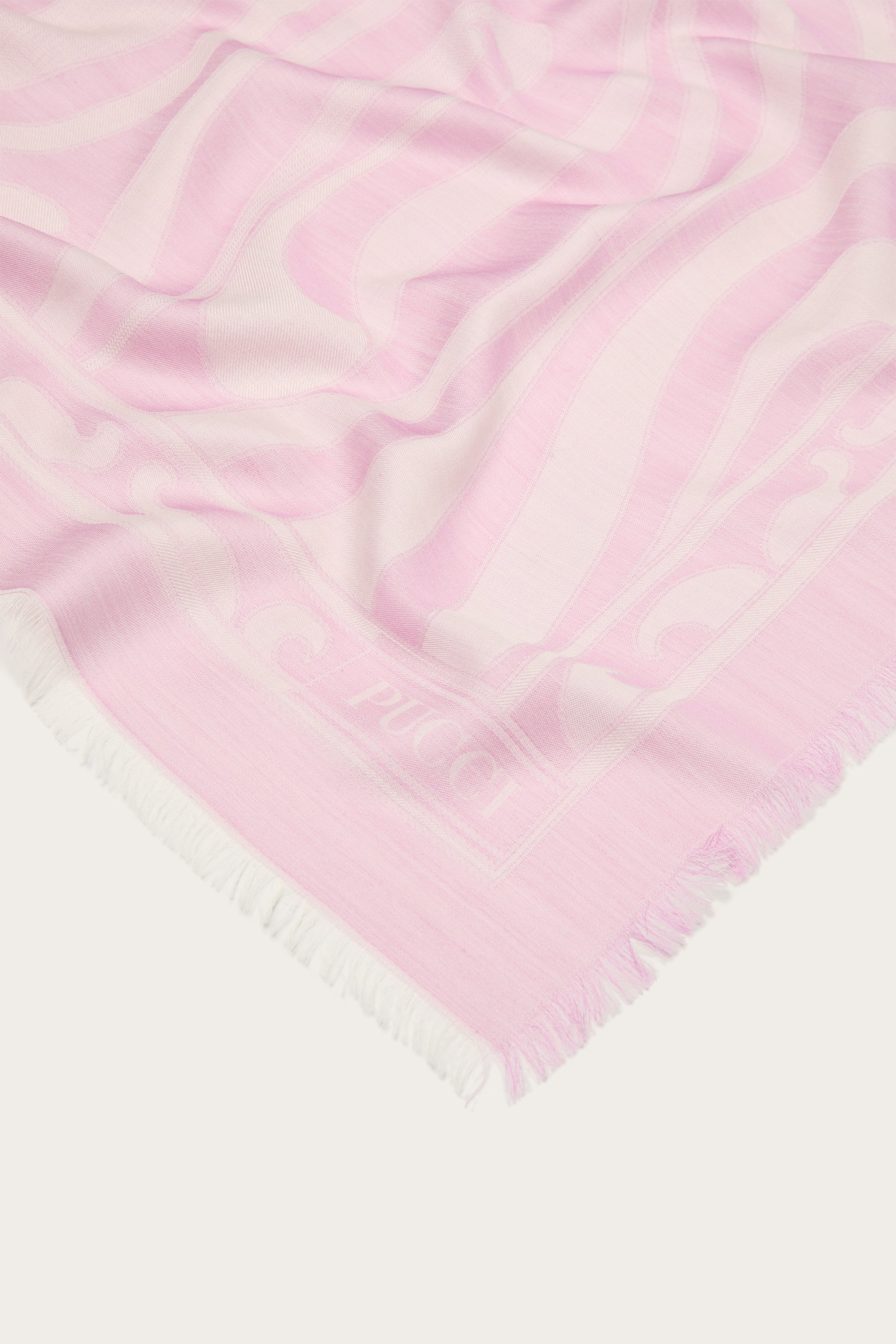 Emilio Pucci Silks foulard Marmo lilas soie laine 70x200