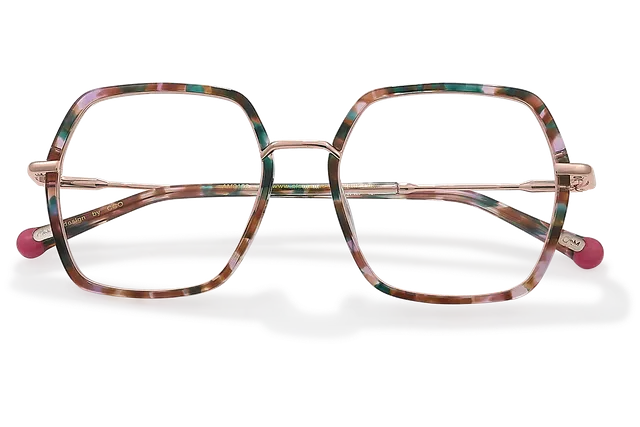 Clémence & Margaux La Cachemire lunettes de vue Marbré Brun hexagonal