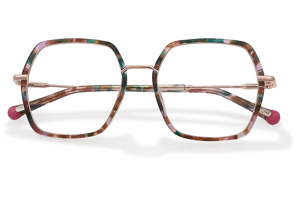 Clémence & Margaux La Cachemire lunettes de vue Marbré Brun hexagonal