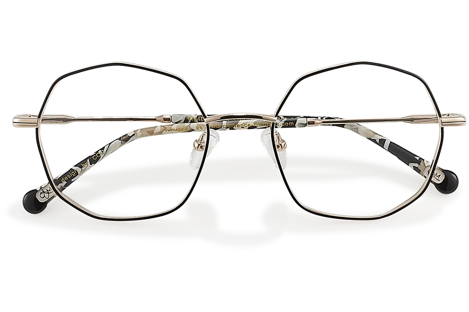 Clémence & Margaux L'Ambassadrice lunettes de vue octogonale Doré & Bleu
