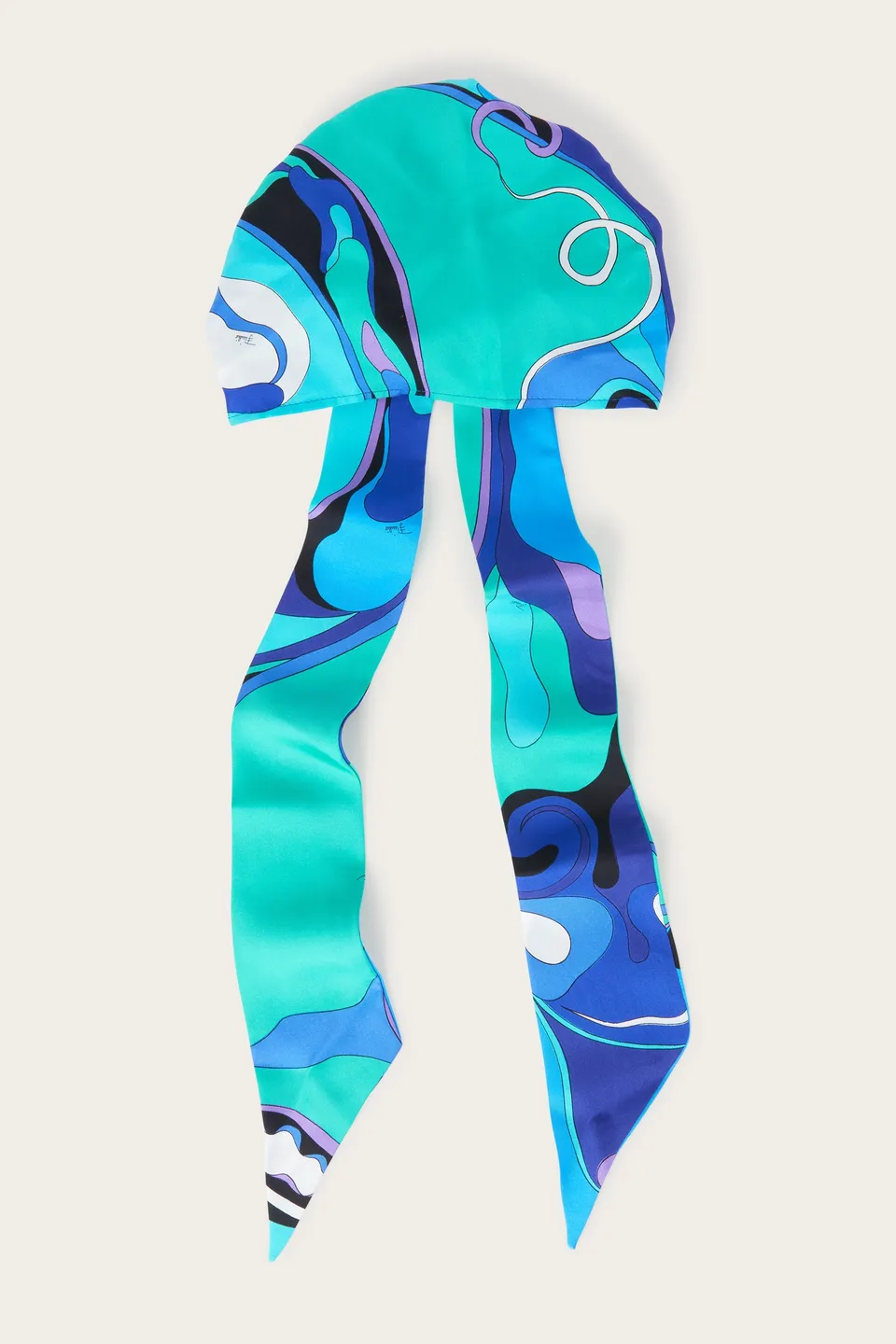 Emilio Pucci Chapeau Bandana Soie Turquoise/Blue OS
