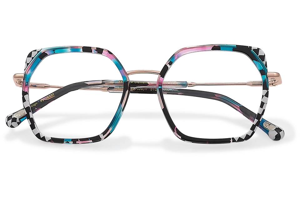 Clémence & Margaux La Fancy lunettes de vue Bordeaux hexagonal