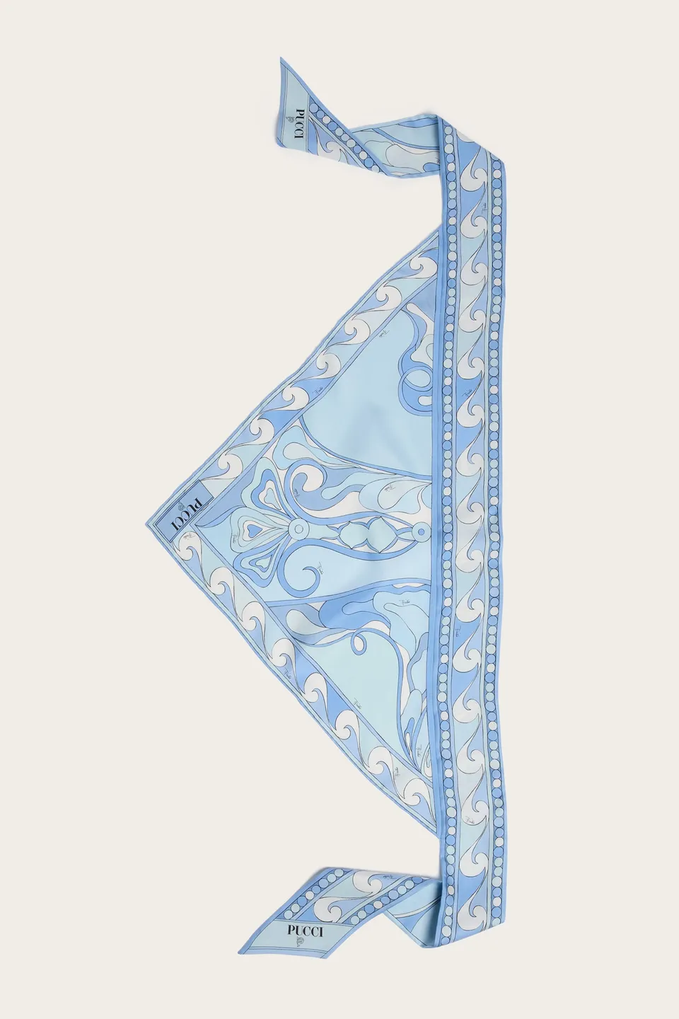 Emilio Pucci Silks Triangle foulard soie bleu orchidée