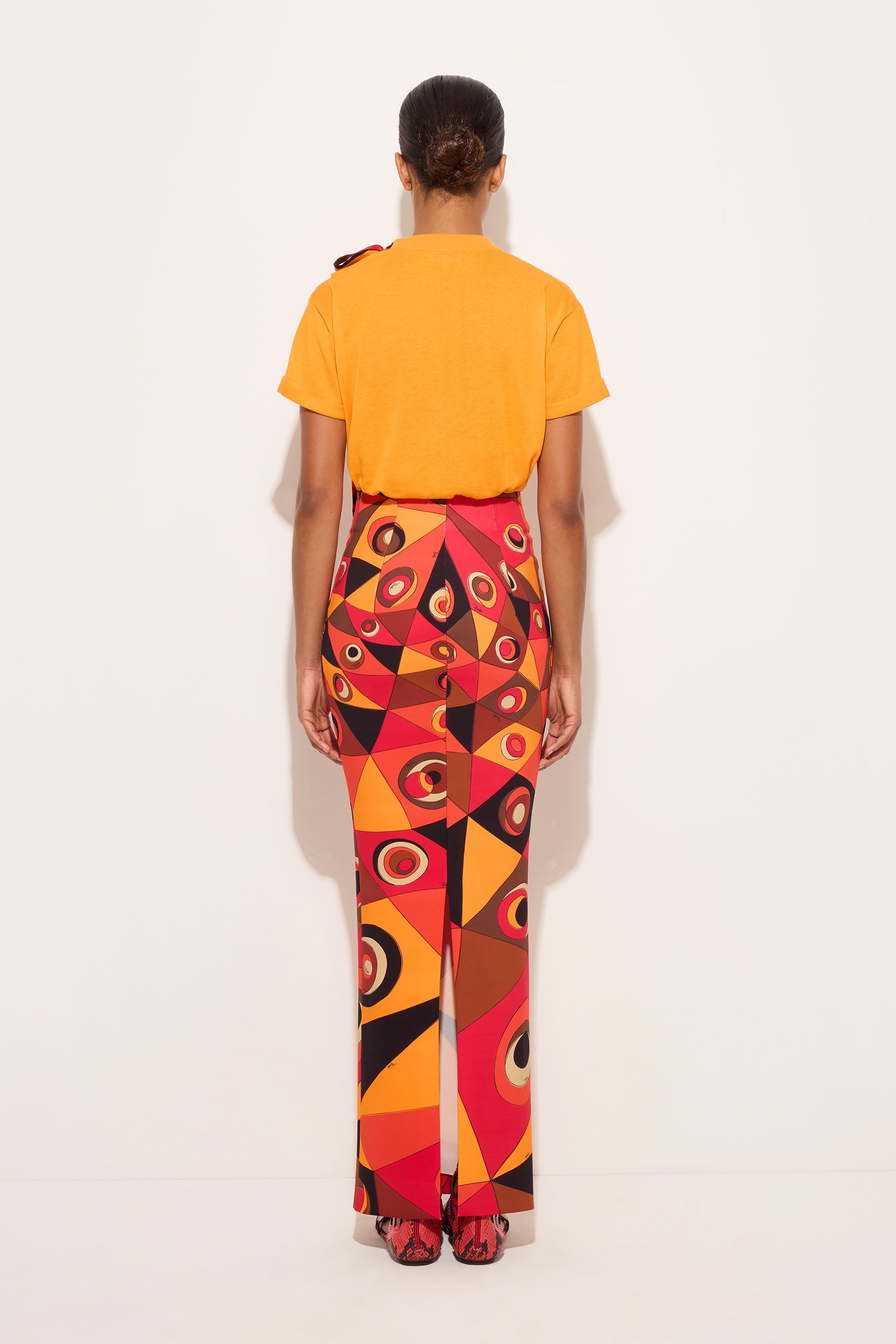 Emilio Pucci SKIRTS jupe orange/noir S Occhi jersey