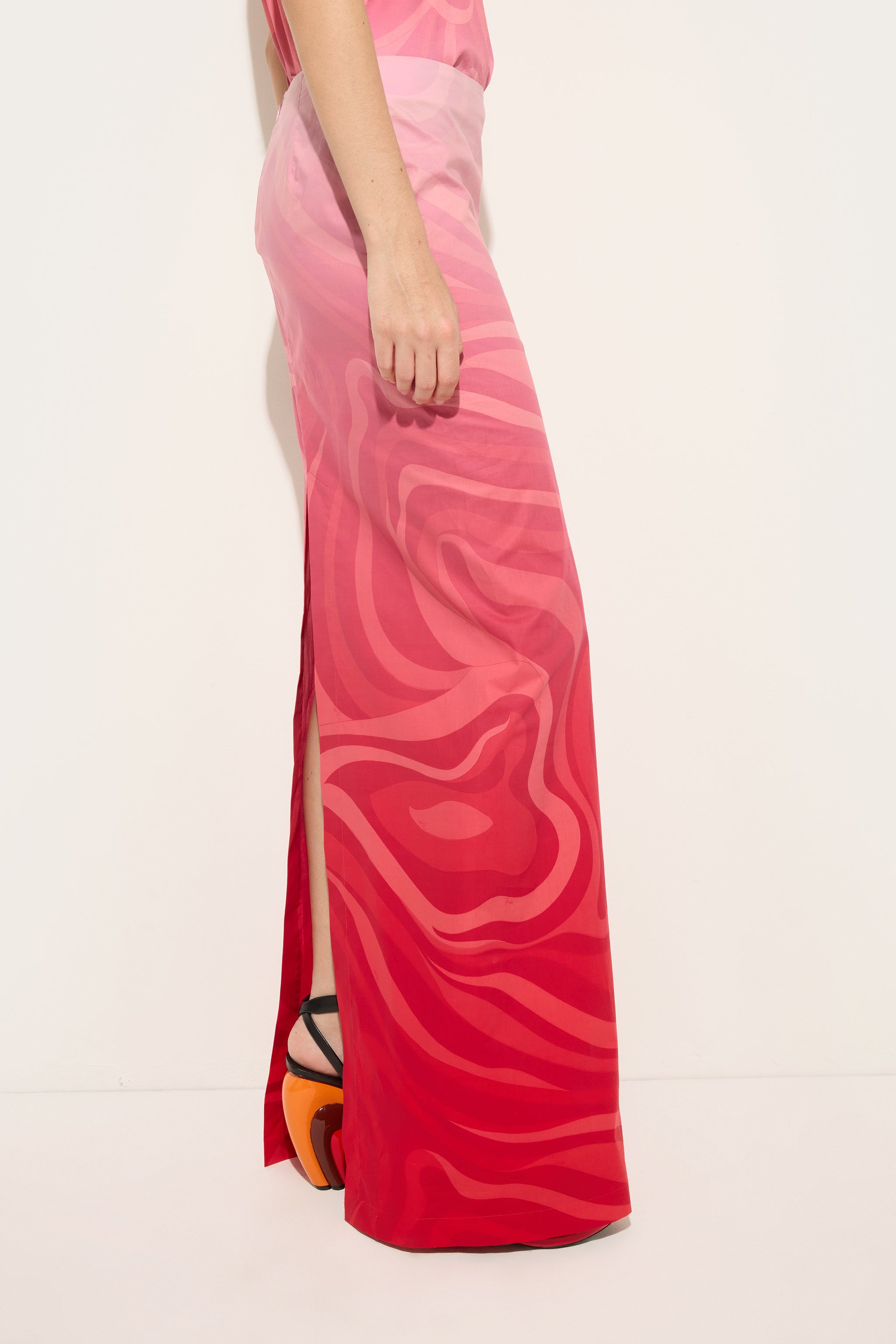 Emilio Pucci Marmo Jupe longue coton dégradé