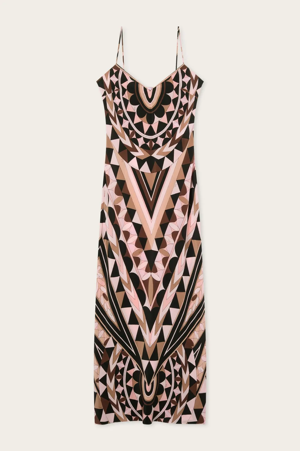 Emilio Pucci Dresses Manuba Robe Soie NUDE Col V Fendue