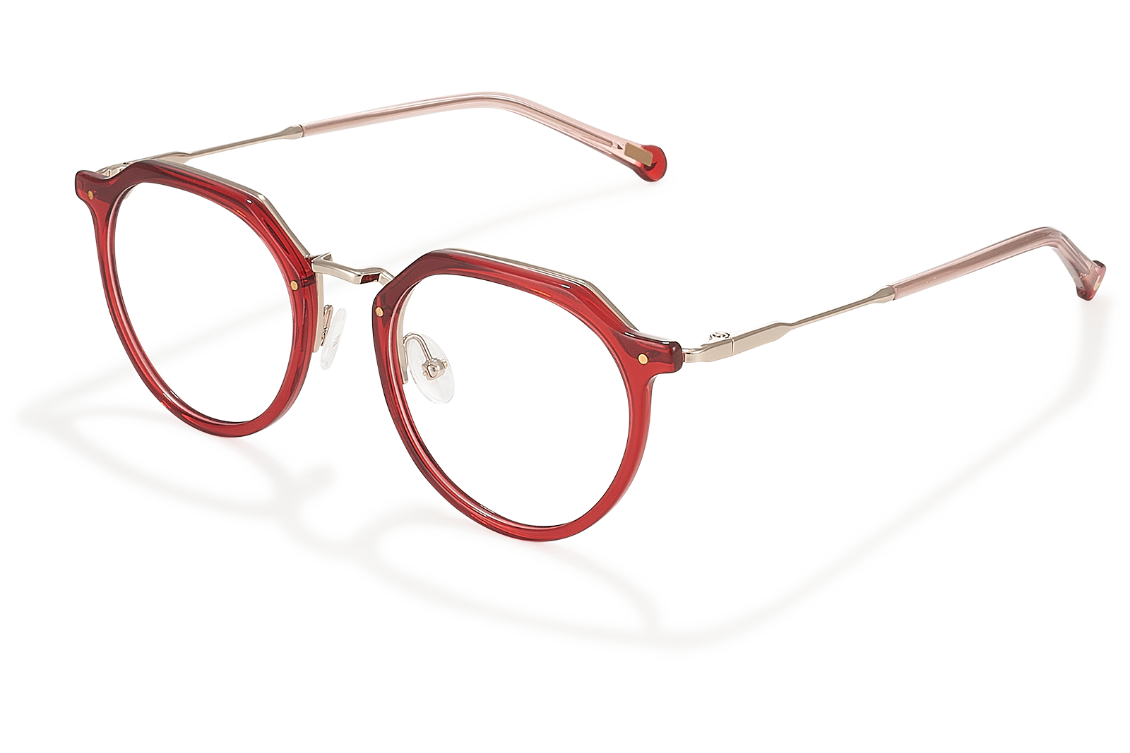 Clémence & Margaux La Tendance lunettes de vue fuchsia doré pantos