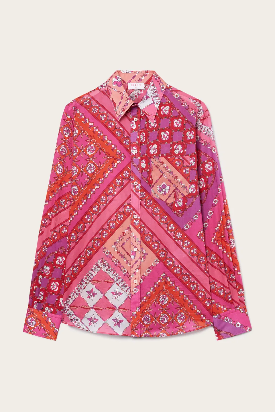 Emilio Pucci Festa Chemise Oversize Coton Corail S