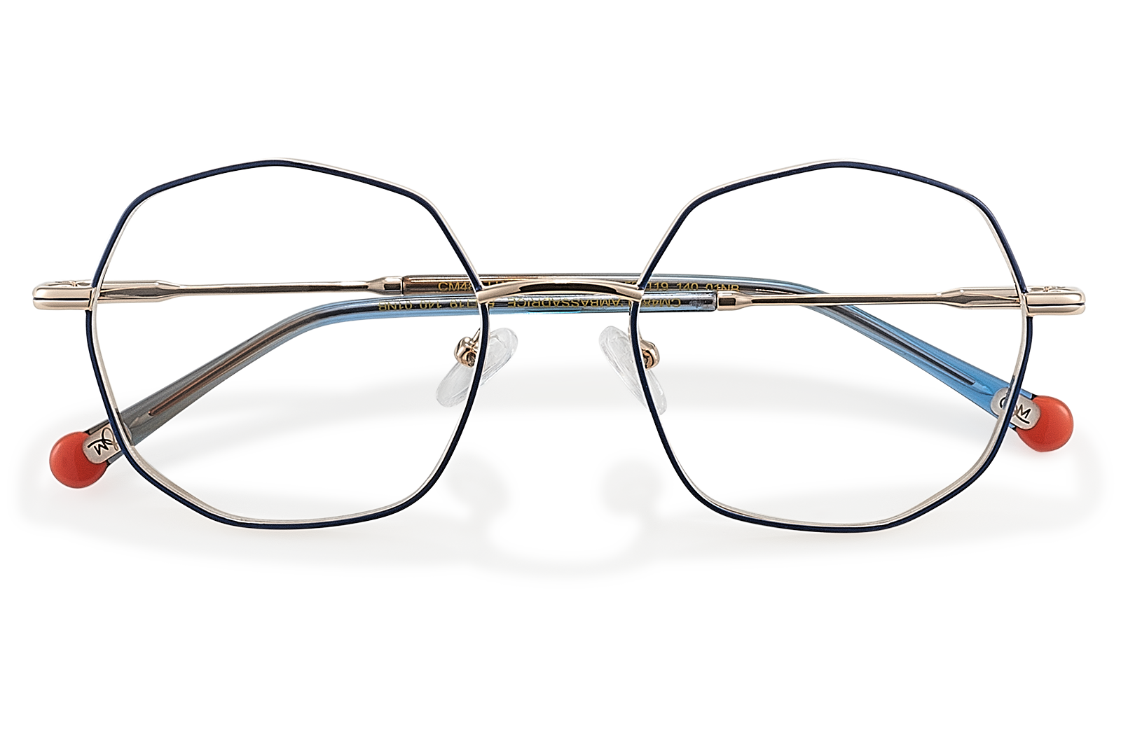 Clémence & Margaux L'Ambassadrice lunettes de vue octogonale Doré & Bleu