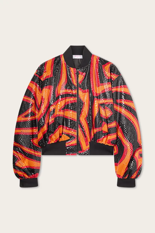 Emilio Pucci Jackets Bomber Labirinto veste orange noir