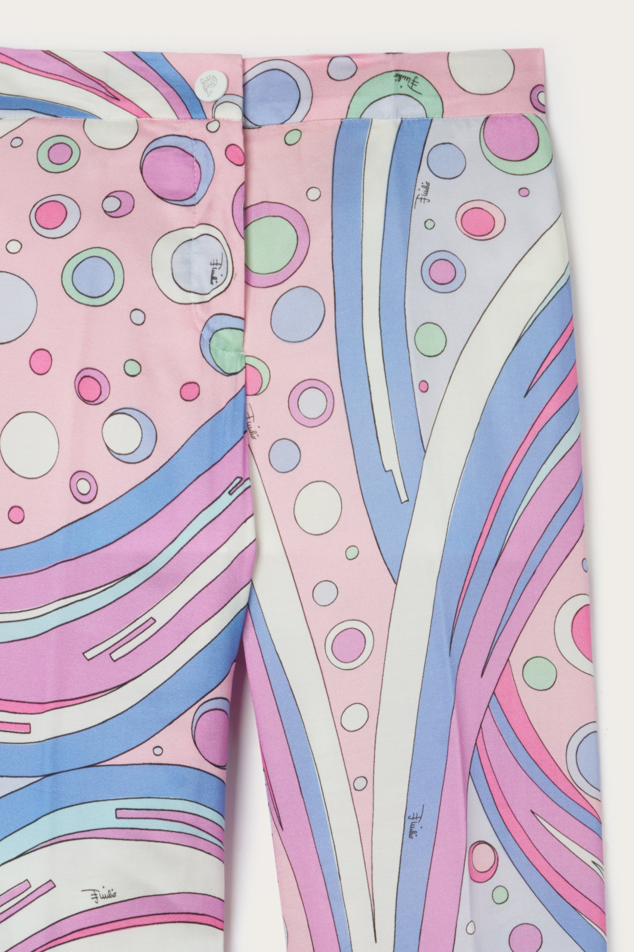 Emilio Pucci Fontane pantalon viscose pink light blue