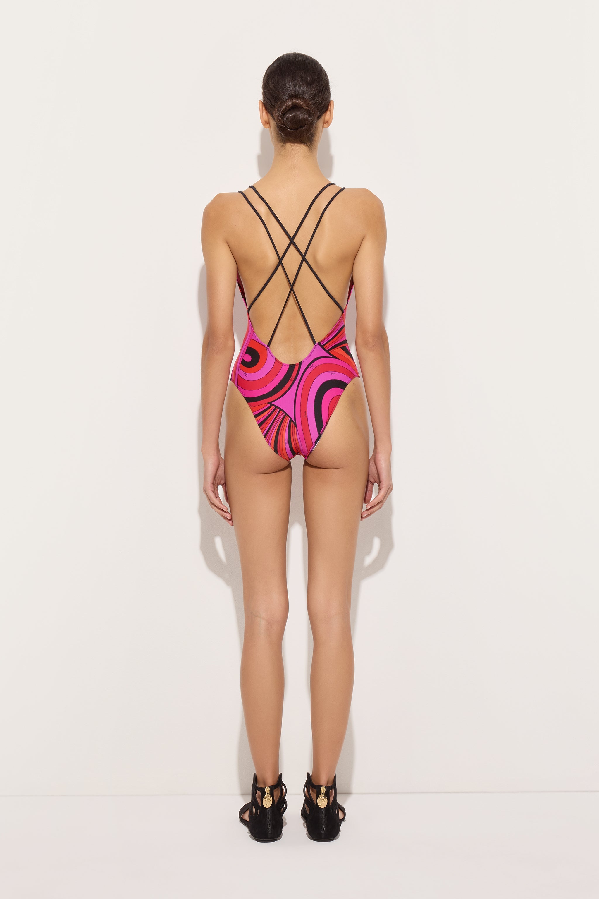 Emilio Pucci Iride maillot 1 pièce fuchsia lycra