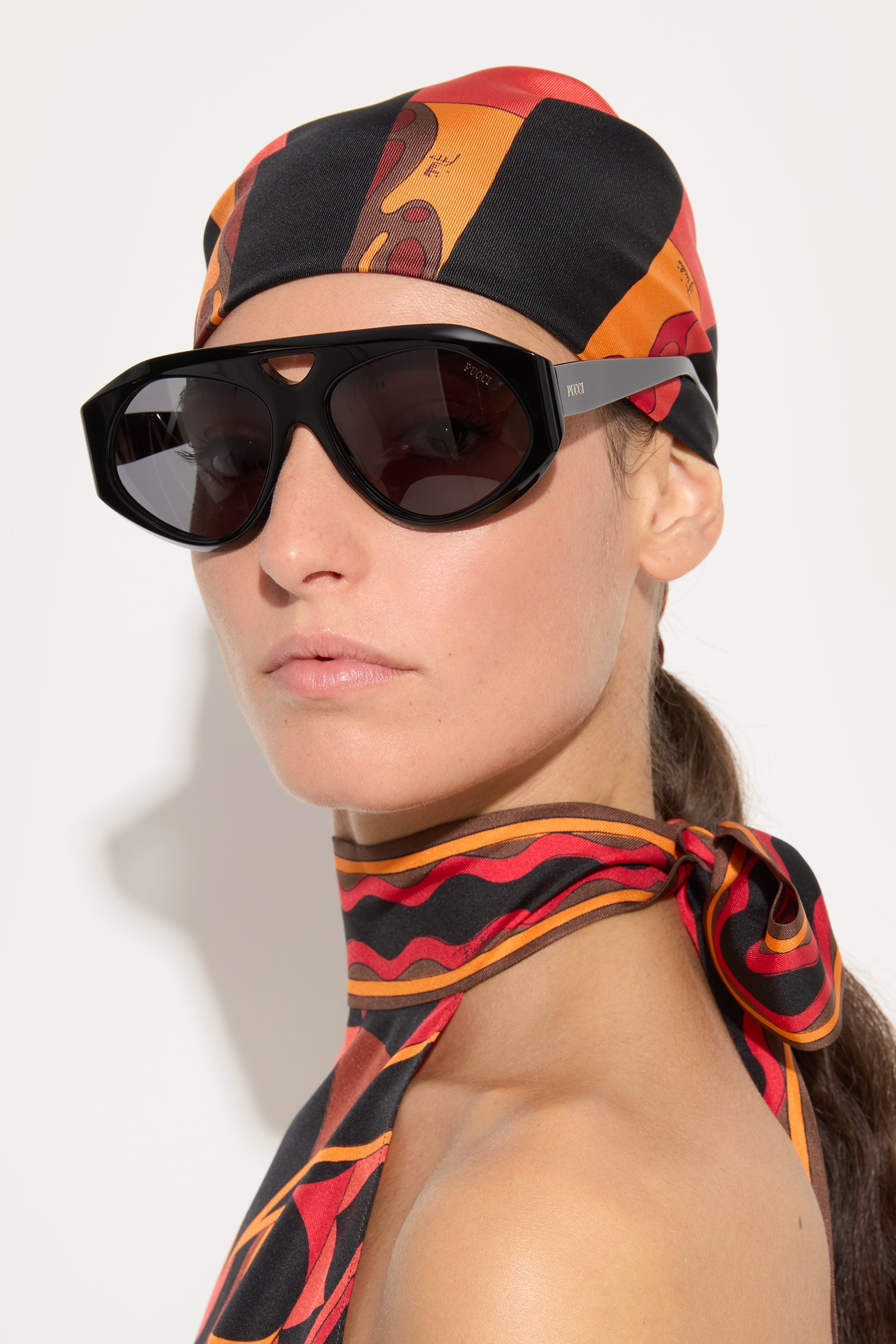 Emilio Pucci Navigator Lunettes de Soleil Black/Smoke