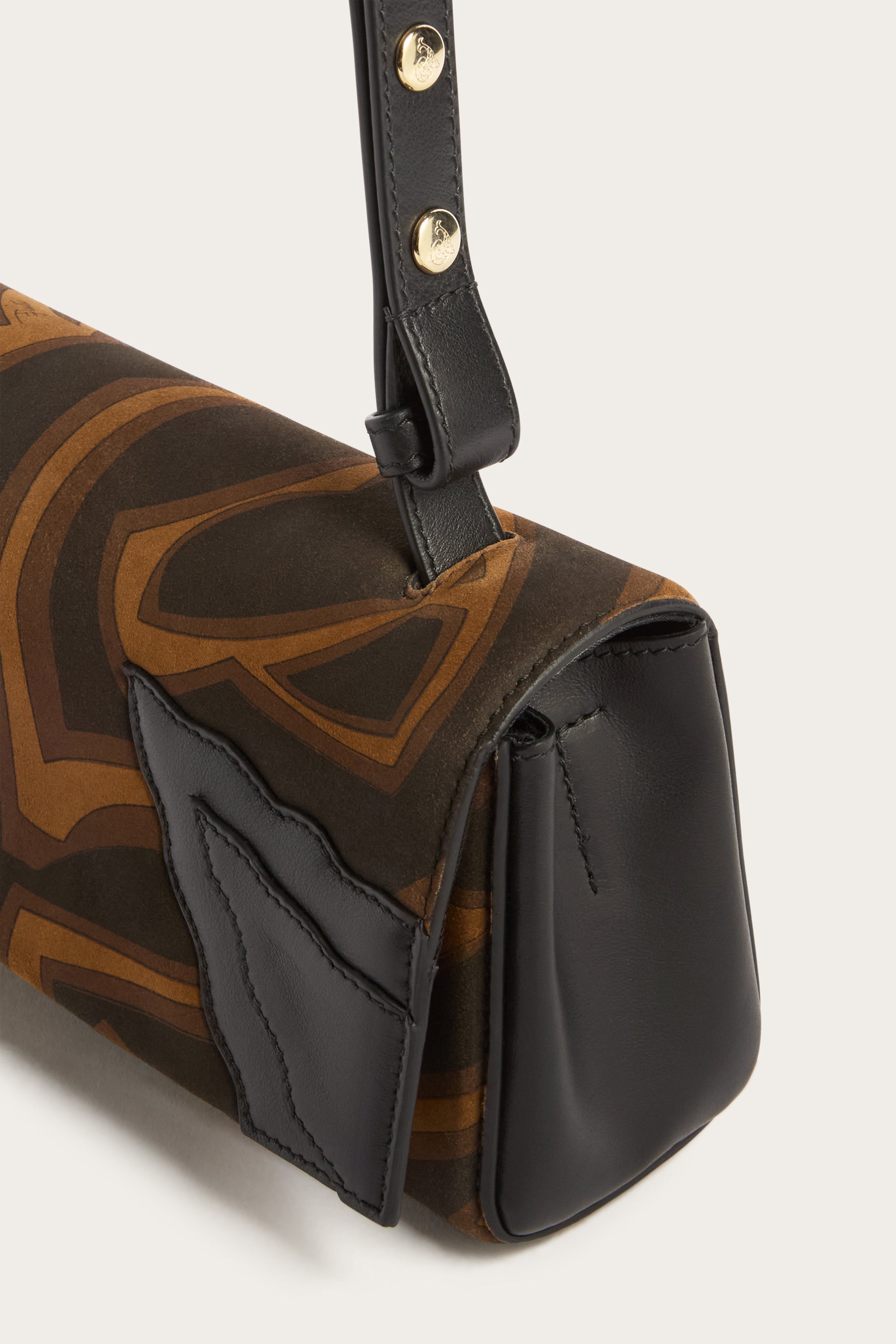 Emilio Pucci Palio sac baguette daim noir or Labirinto