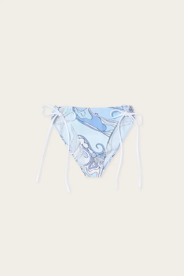 Emilio Pucci Orchidee slip bikini bleu clair lycra