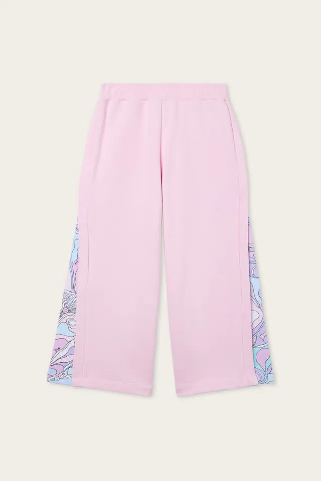 Emilio Pucci Joggers sweat coton blanc rose 4-14 ans