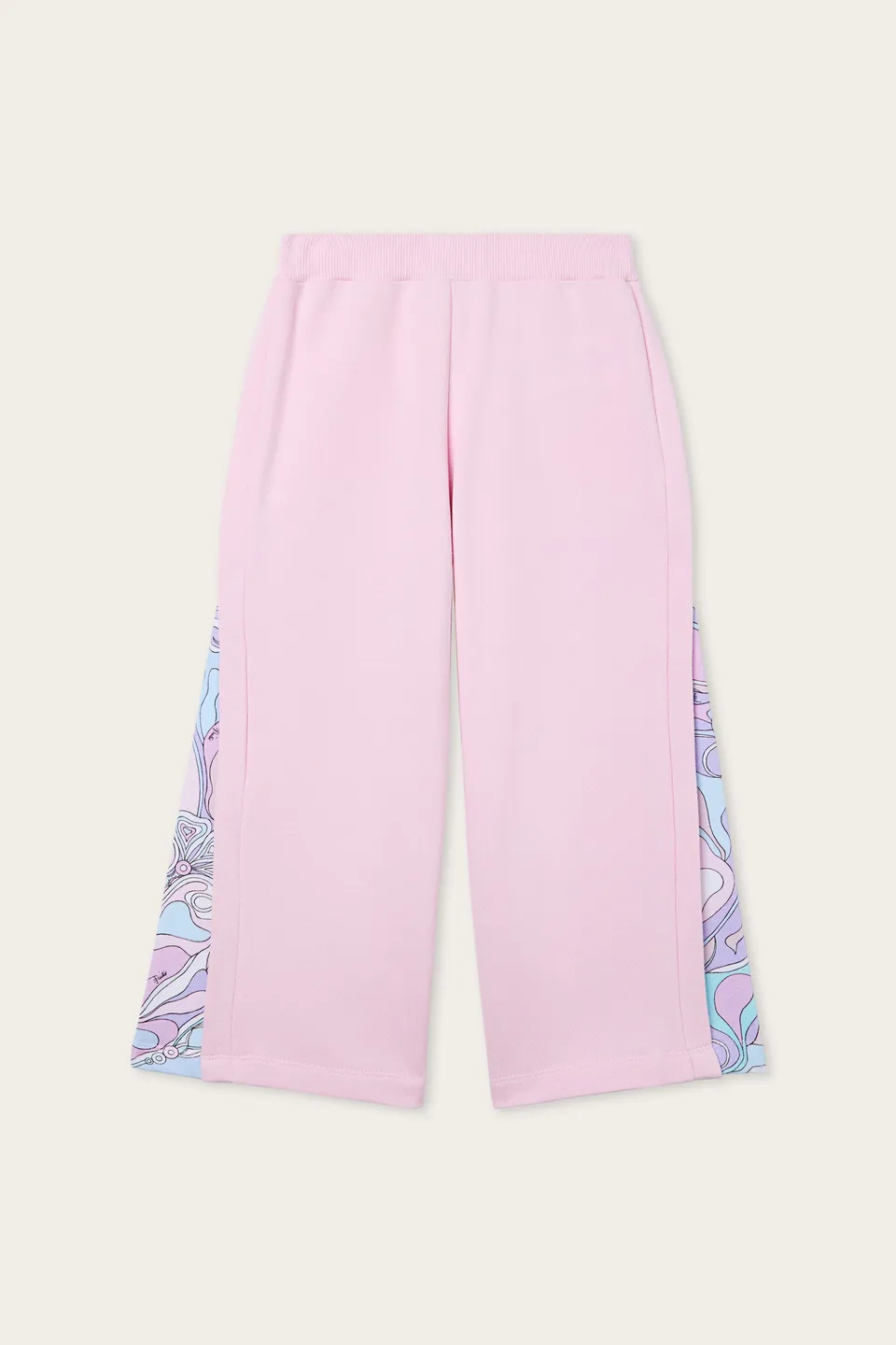 Emilio Pucci Joggers sweat coton blanc rose 4-14 ans