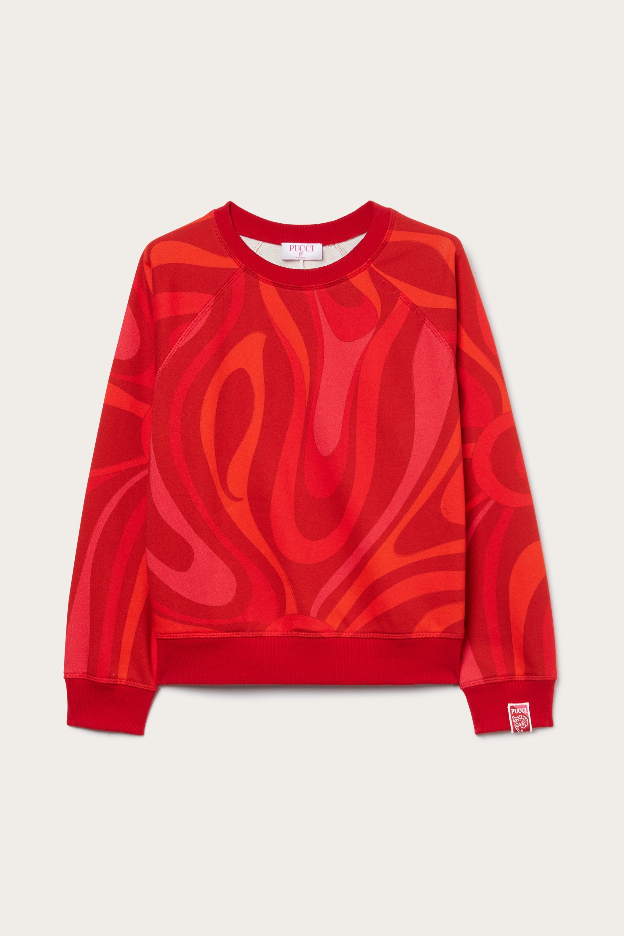 Emilio Pucci Sweat Molleton Rouge M Imprimé Marmo
