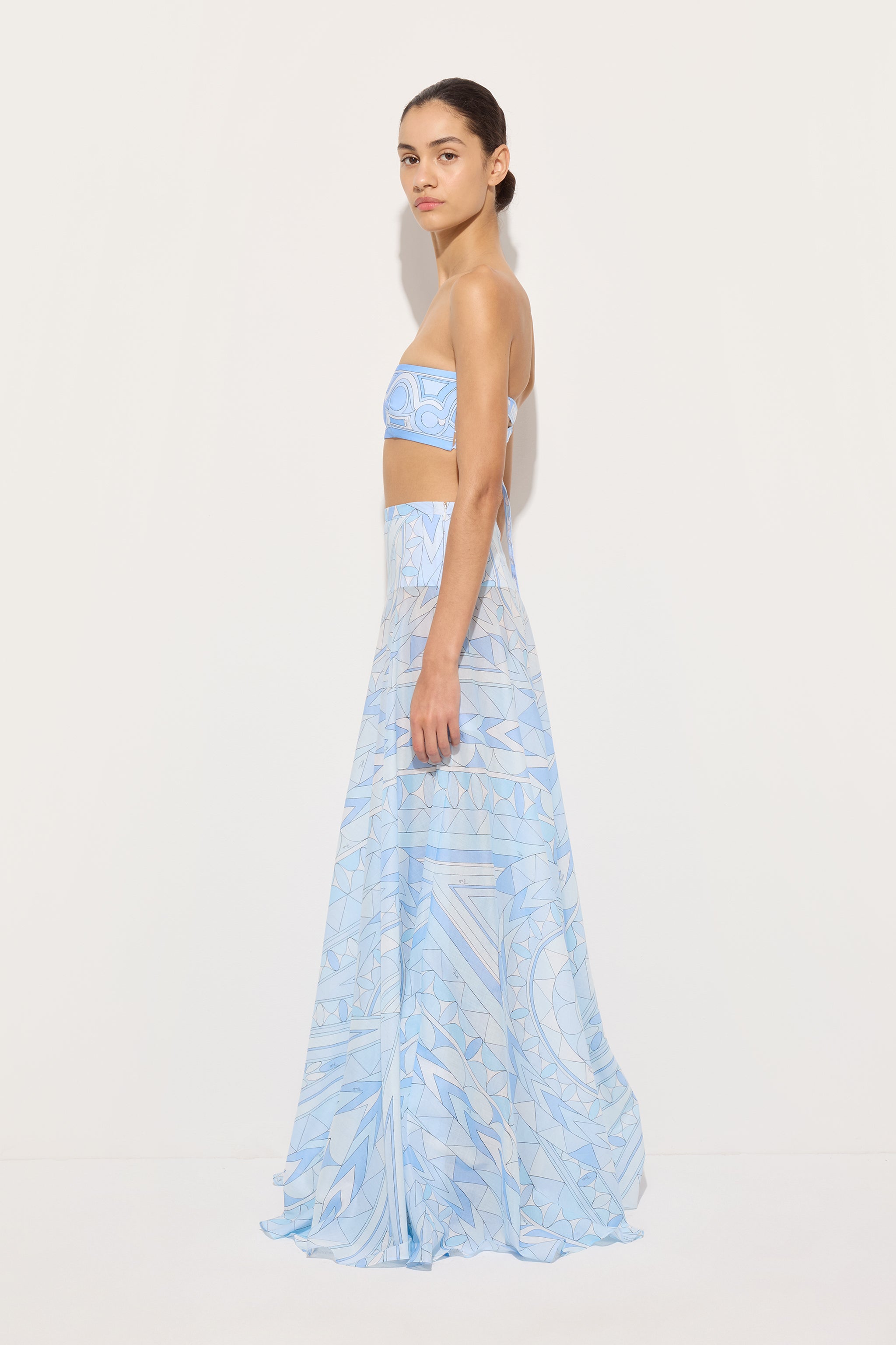 Emilio Pucci Manuba jupe coton bleu clair 38