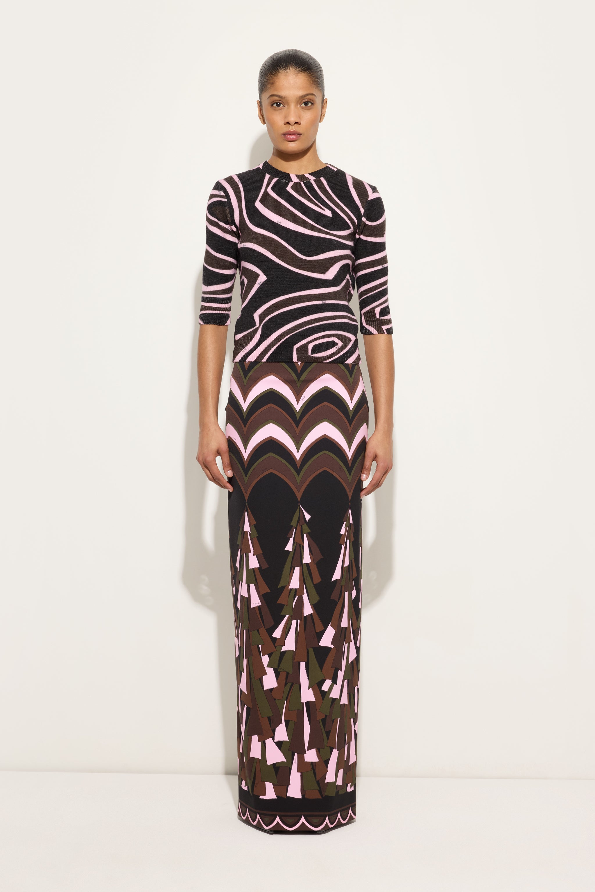 Emilio Pucci Skirts jupe longue kaki 38 Baiadera