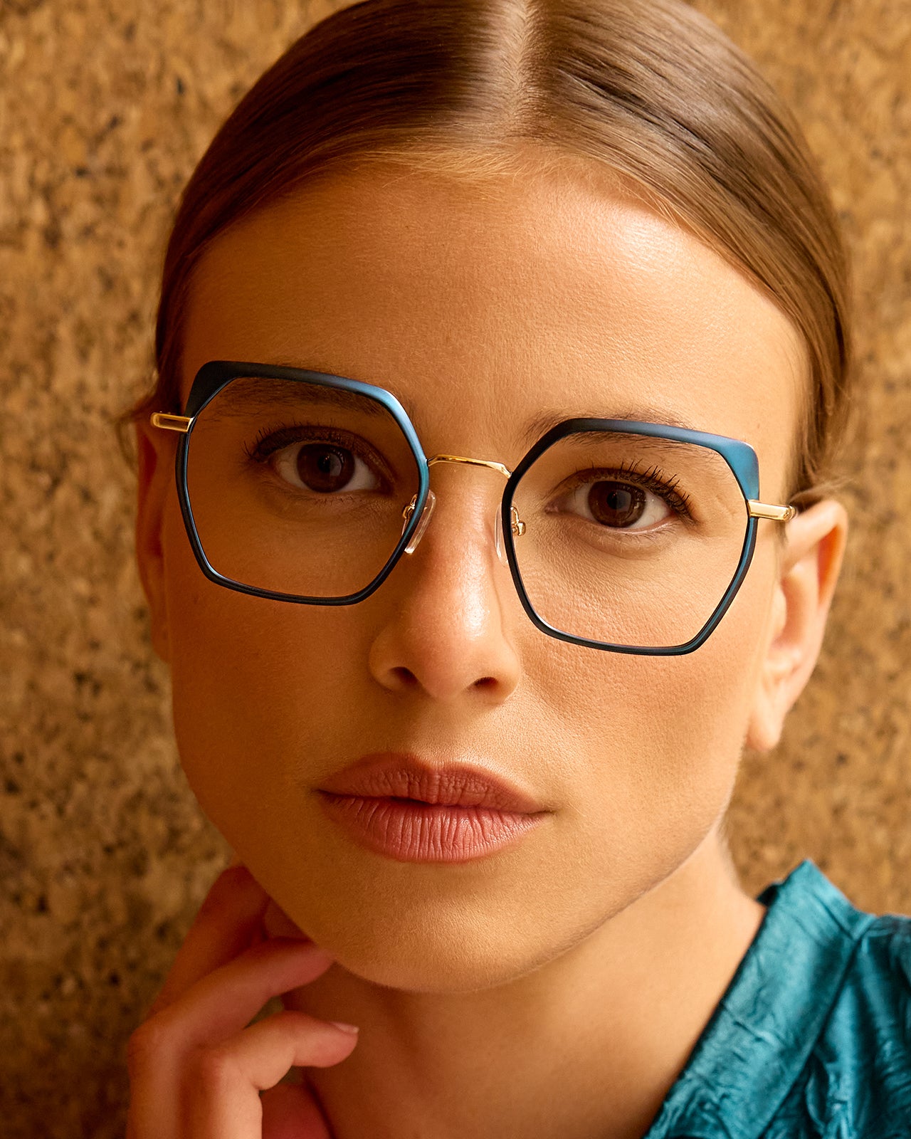 Clémence & Margaux Rubis lunettes de vue Taupe & Doré chic