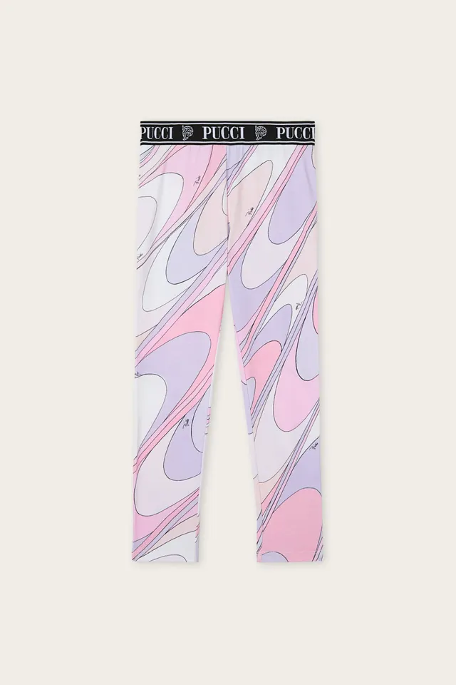 Emilio Pucci Onde Legging Fille Rose Lilla