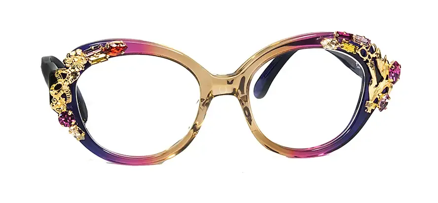 Francis Klein Exceptional VICTORIA monture lunettes de vue ronde pierres