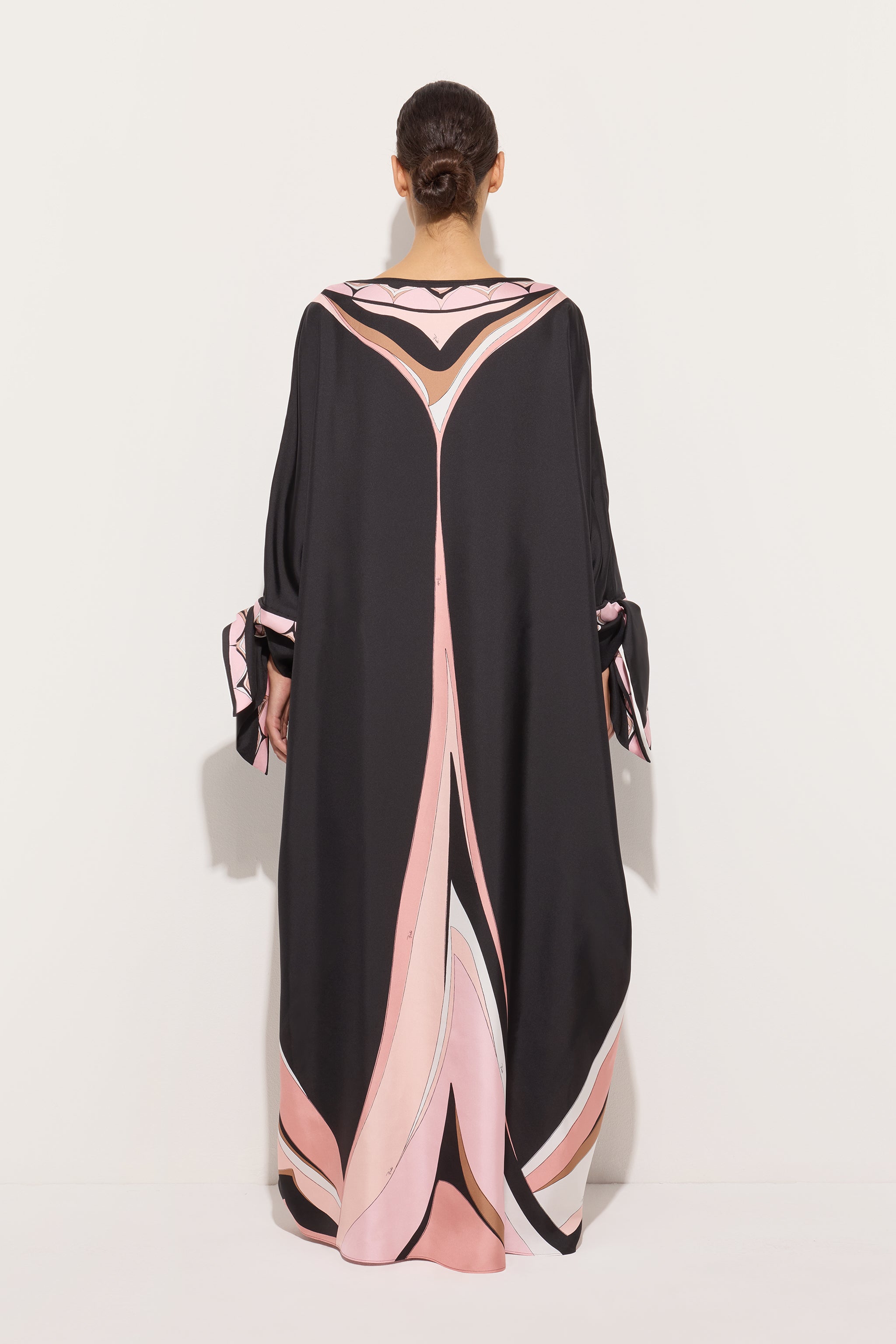 Emilio Pucci Fari caftan soie nude manches nouées
