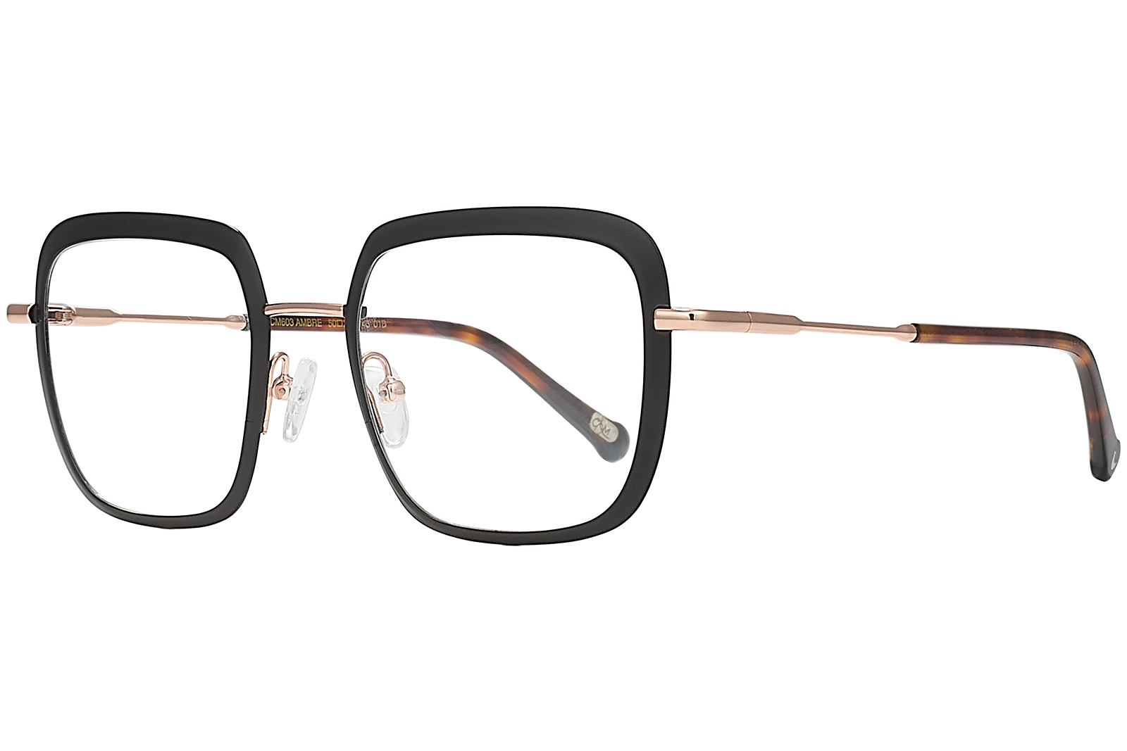 Clémence & Margaux Ambre lunettes de vue Noir & Doré carré