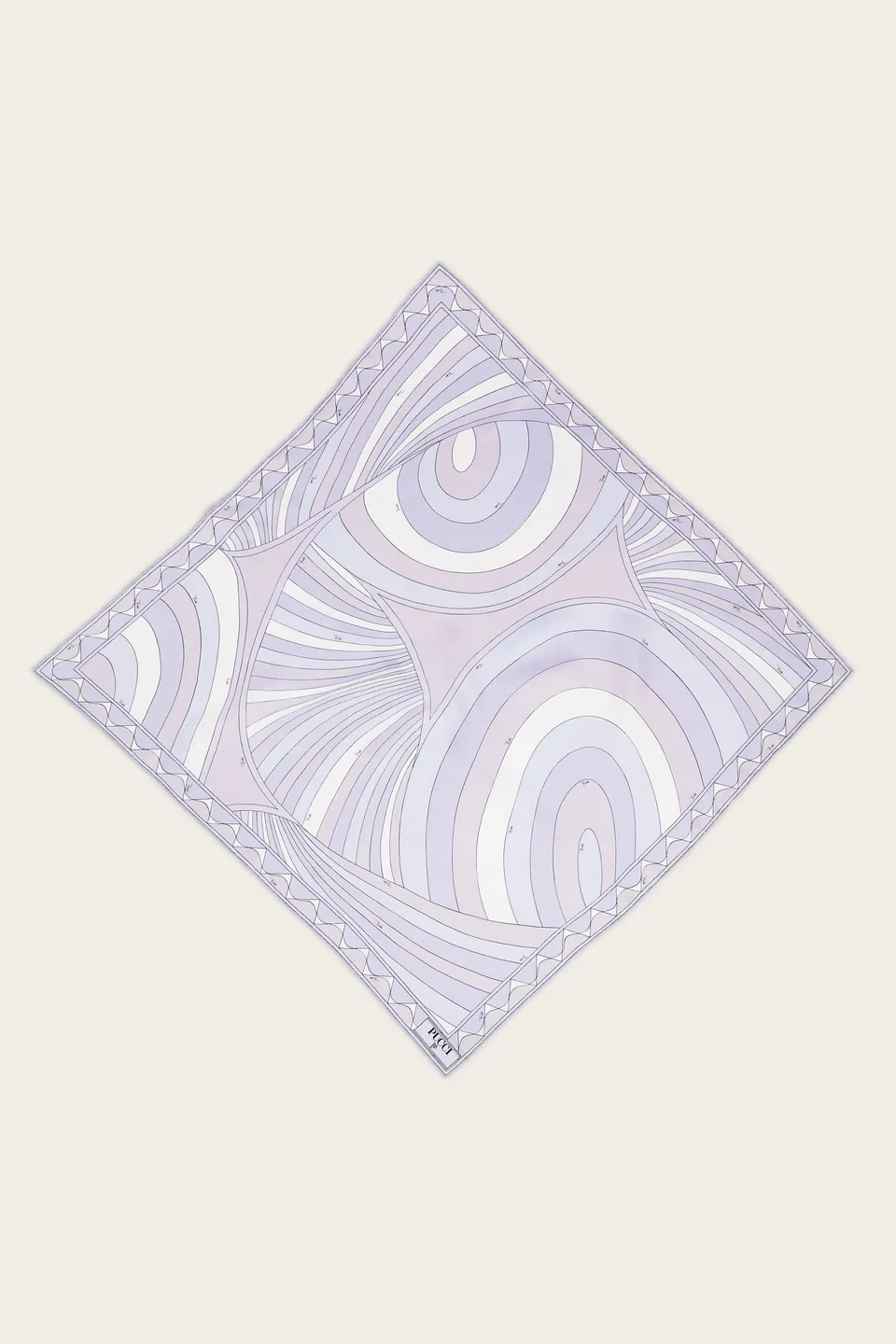 Emilio Pucci Iride carré soie lilas rose 90x90