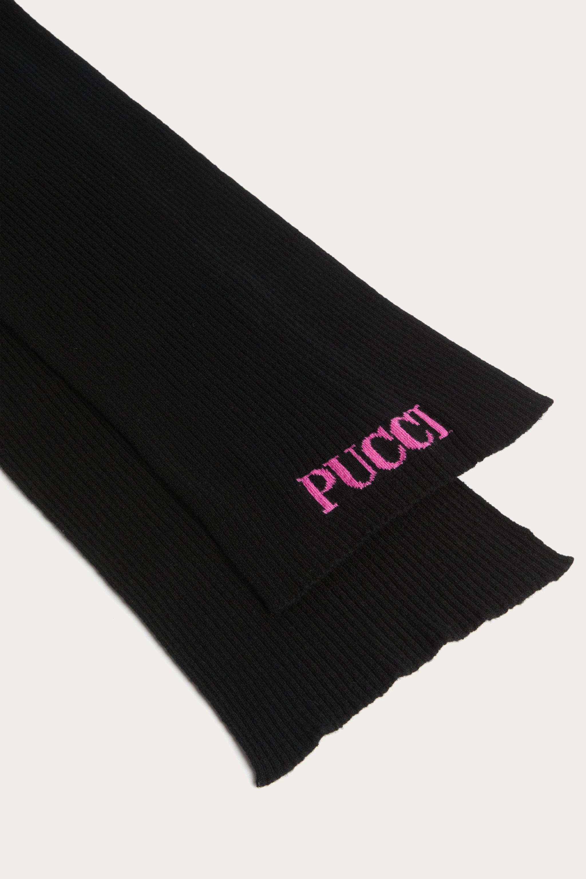 Emilio Pucci Logo écharpe laine noire enfant