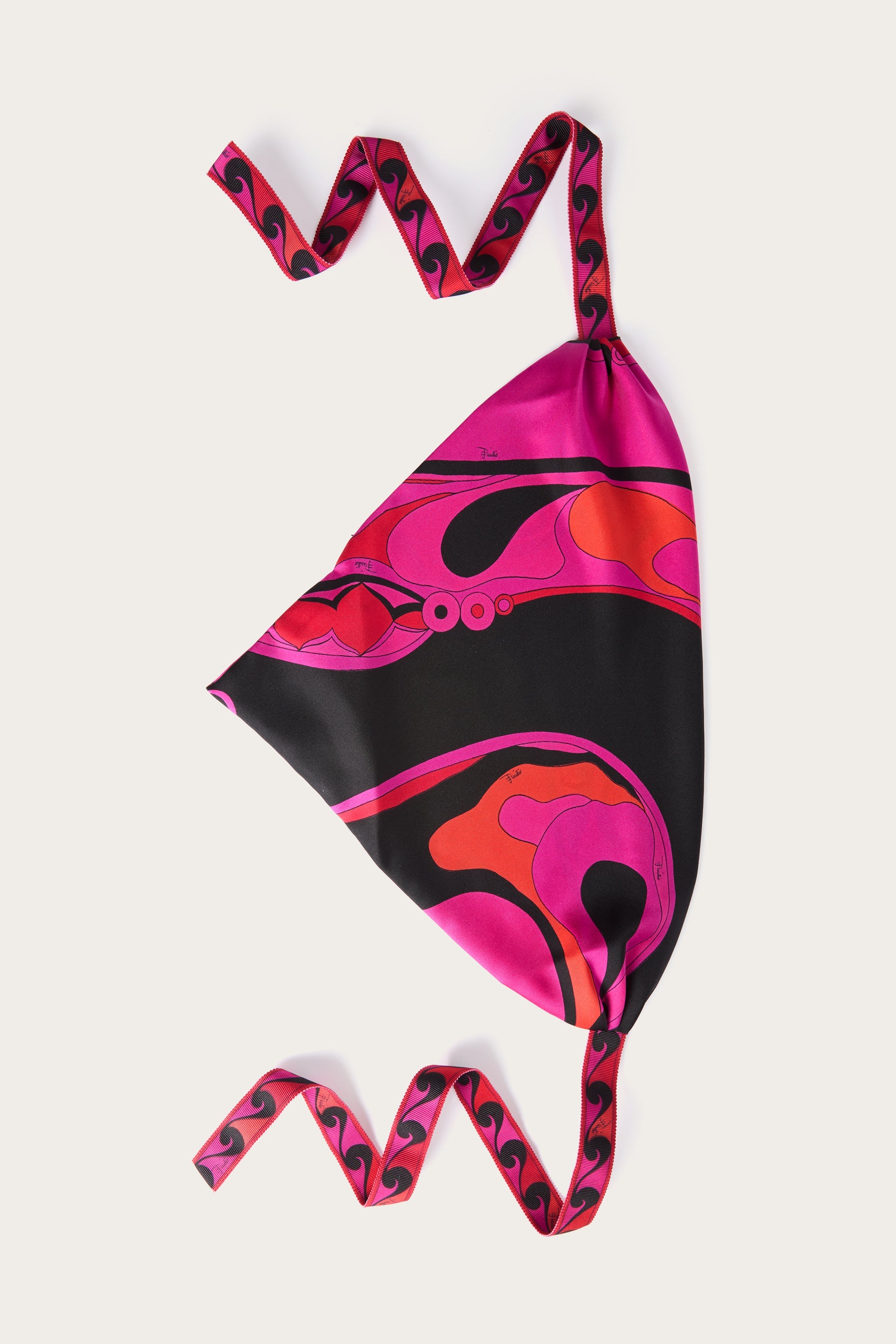 Emilio Pucci Orchidee 6HGF216H731026 Bandana Soie Fuchsia/Noir