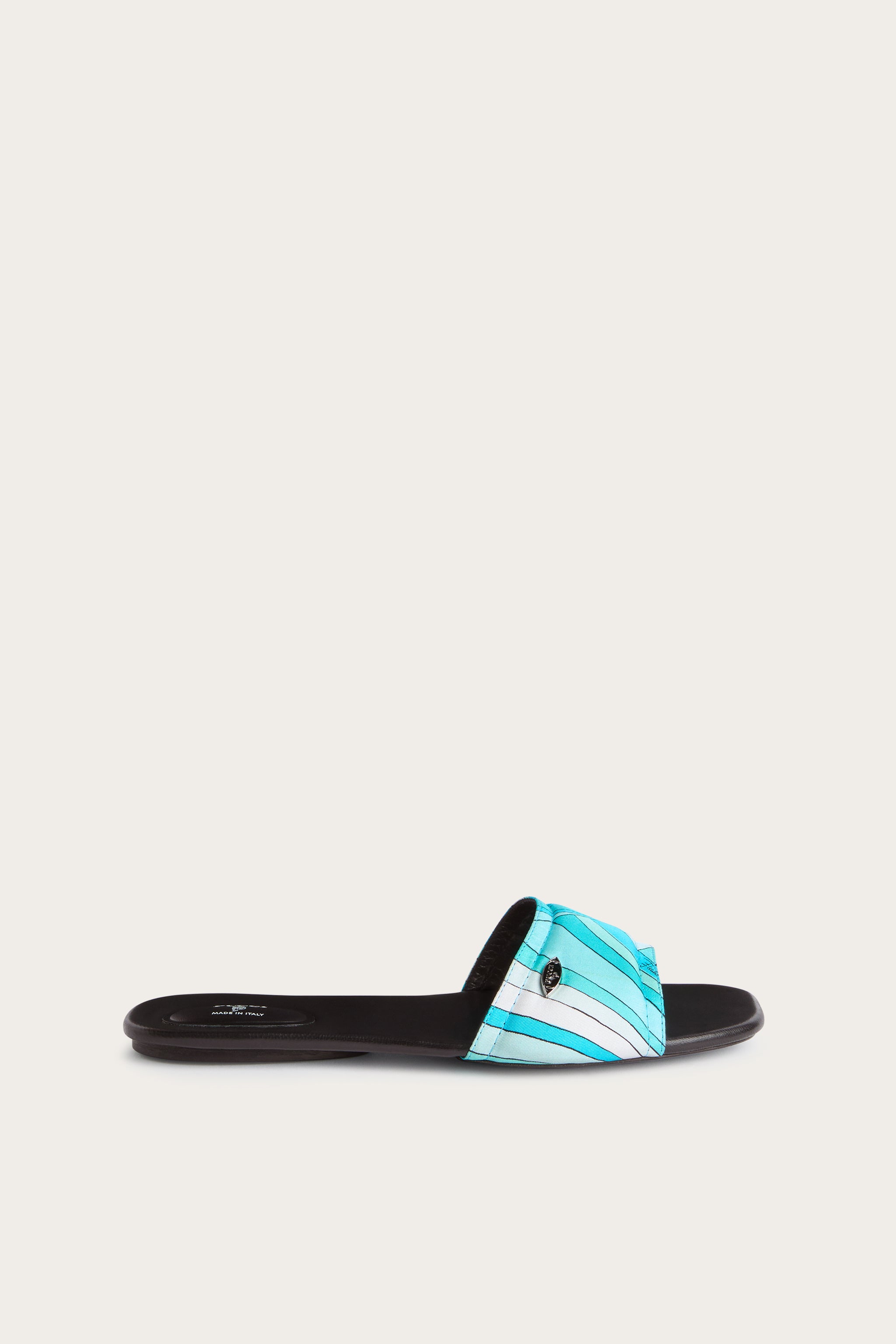 Emilio Pucci Shoes sandales Yummy slides soie turquoise Iride