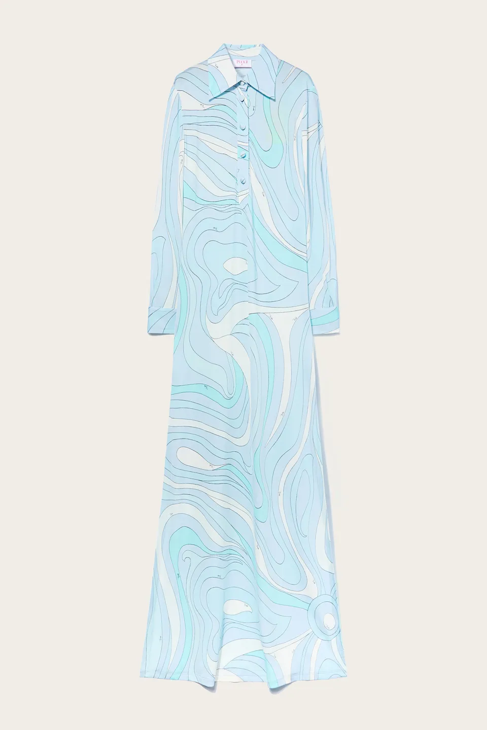 Emilio Pucci Dresses robe chemisier satin aqua Marmo