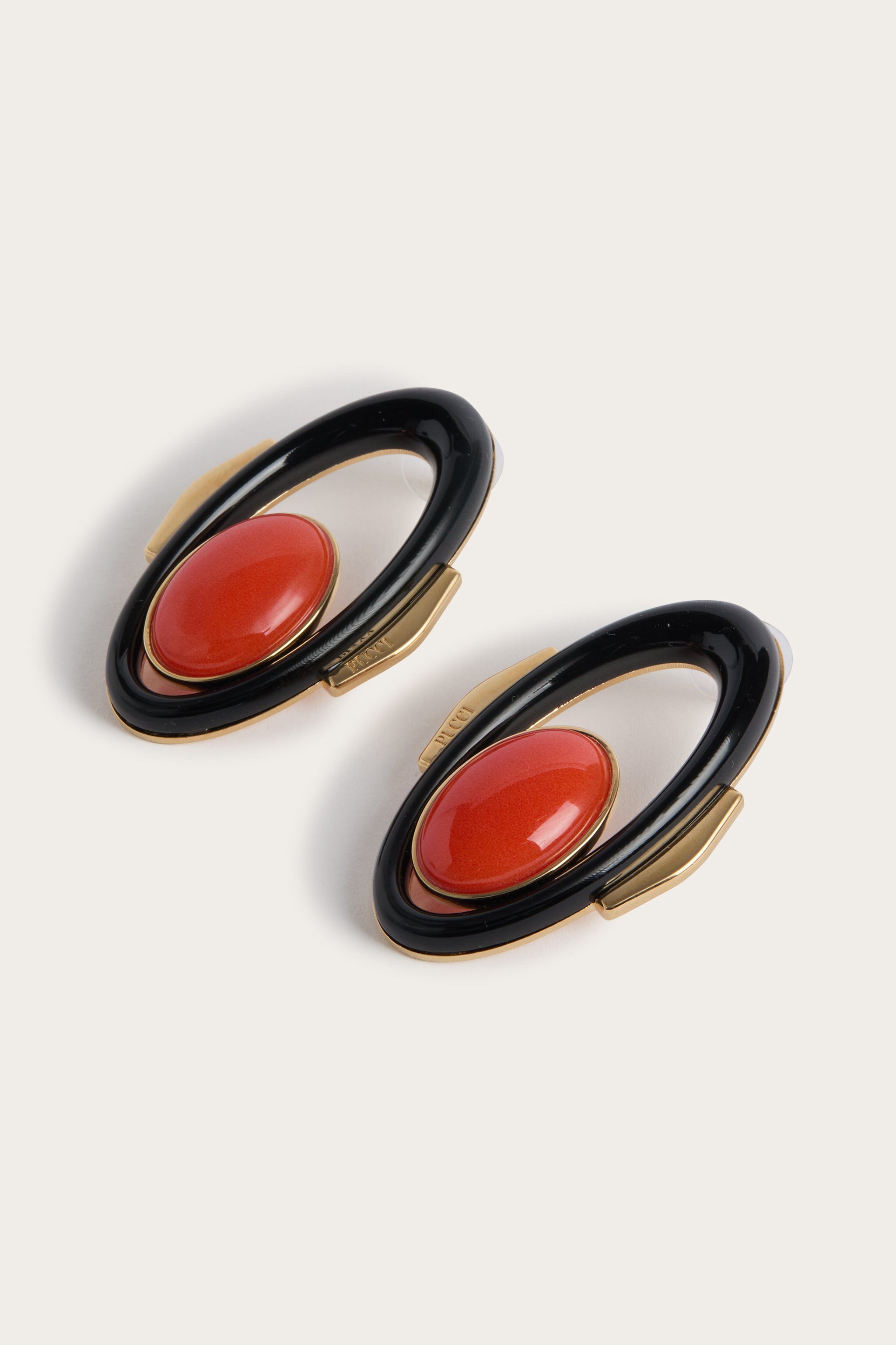 Emilio Pucci L'ALBA boucles oreilles or OS laiton
