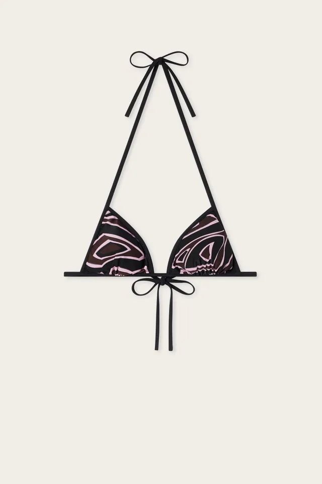 Emilio Pucci Labirinto haut bikini kaki rose lycra