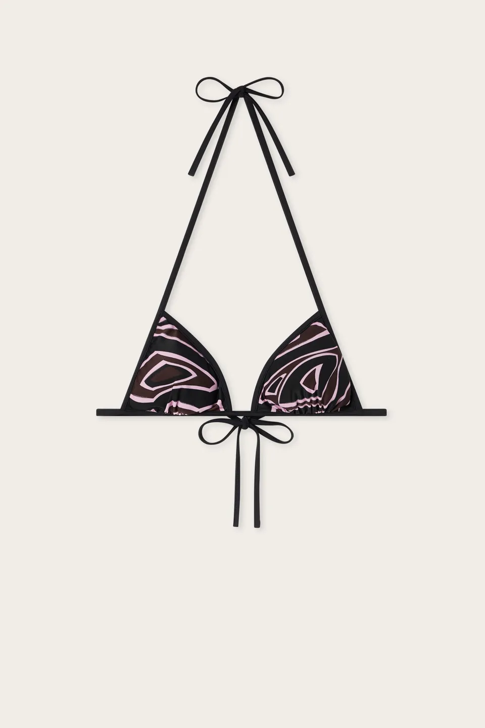 Emilio Pucci Labirinto haut bikini kaki rose lycra
