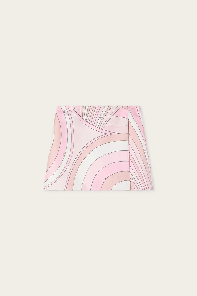 Emilio Pucci Iride jupe portefeuille soie rose nude