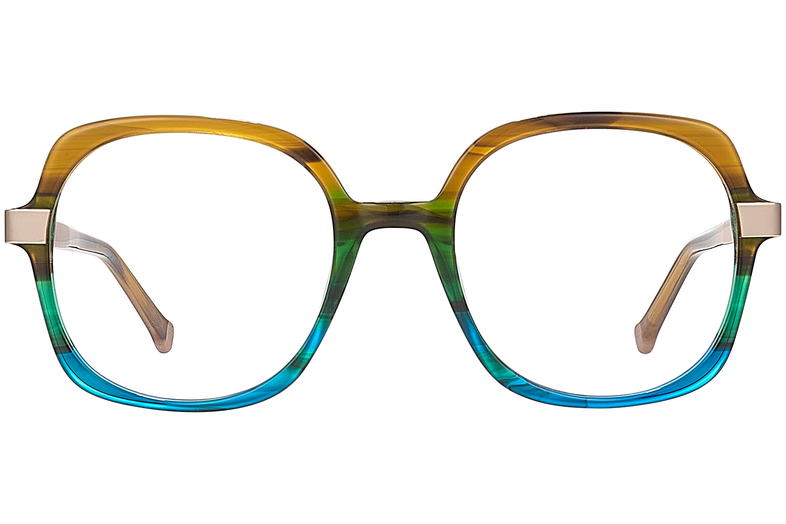 Clémence & Margaux Glam-Chic lunettes de vue Brun & Bleu carrée