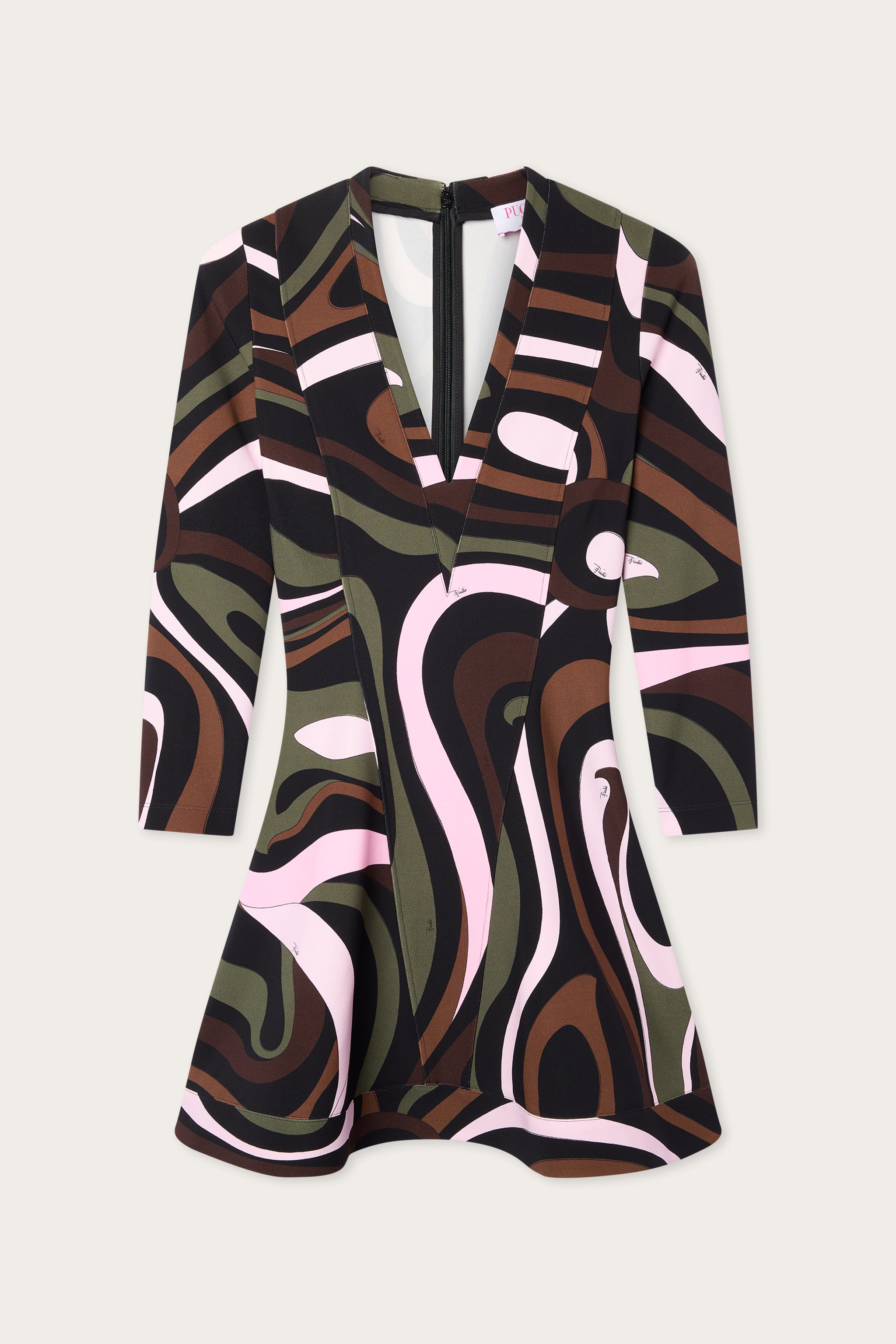 Emilio Pucci Dresses Marmo robe jersey kaki/rose