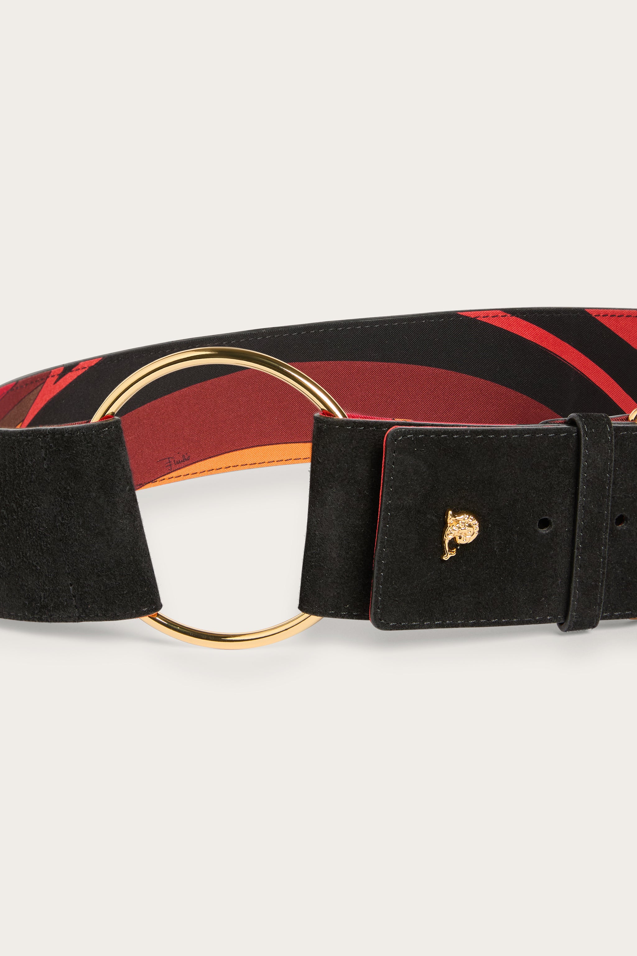Emilio Pucci ceinture cuir noir plaques métal