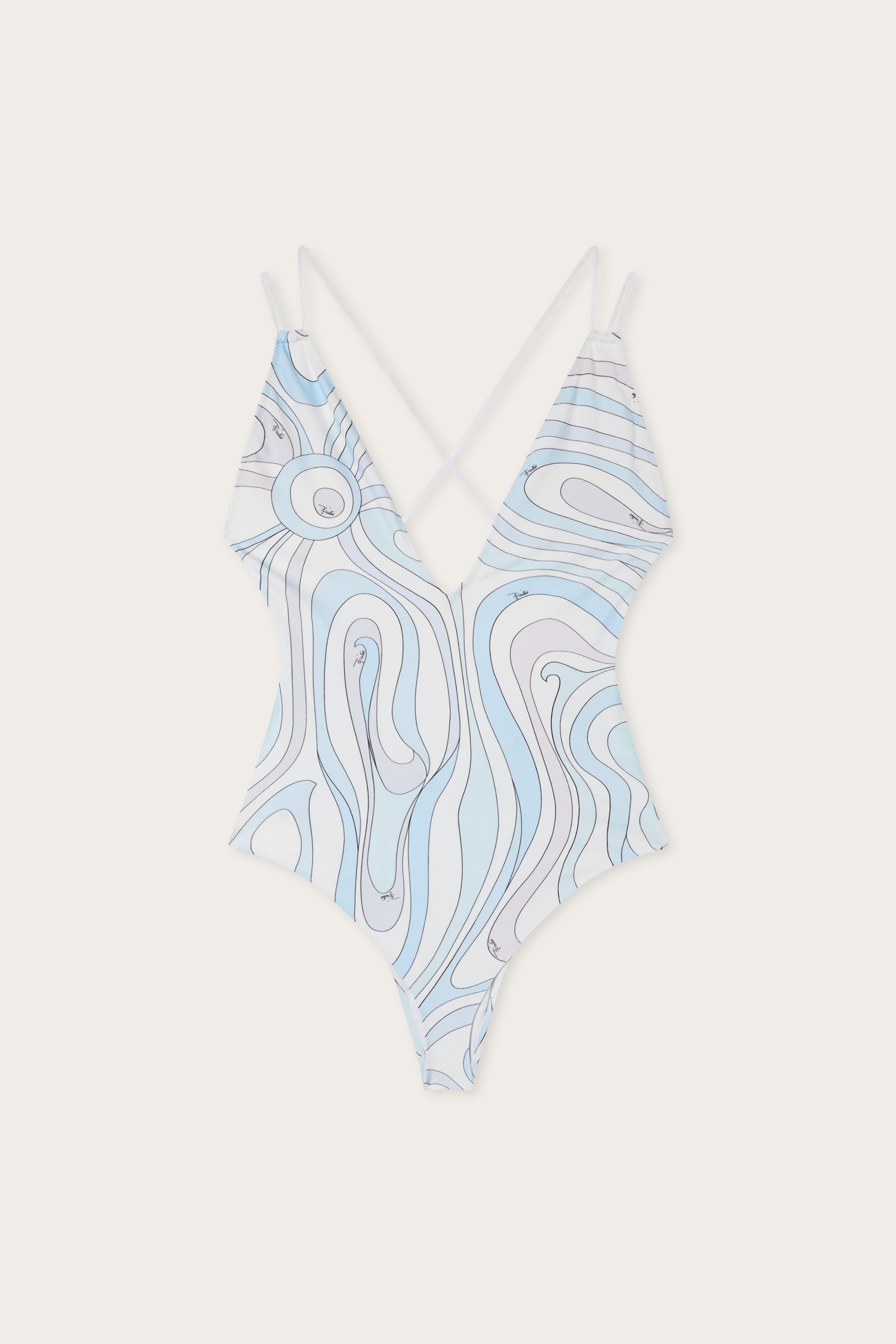 Emilio Pucci SWIMSUITS maillot bleu clair S Marmo 1p