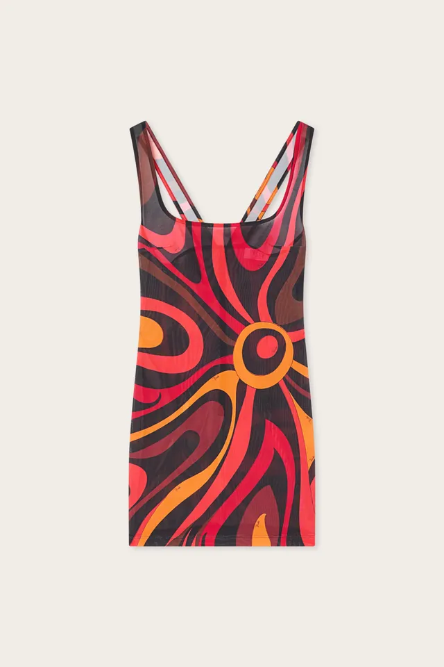 Emilio Pucci Dresses robe orange black Marmo droite
