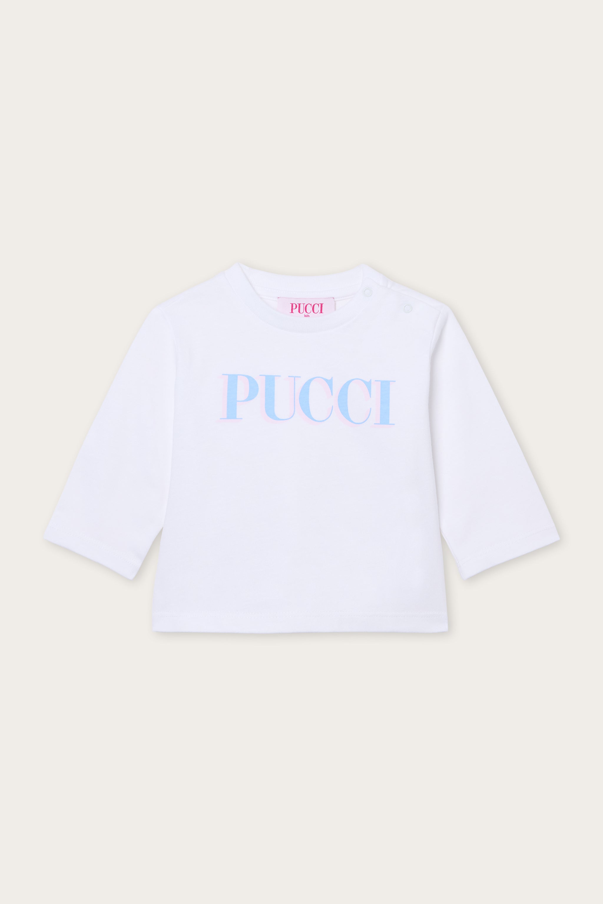 Emilio Pucci Logo tee-shirt blanc manches longues 12M