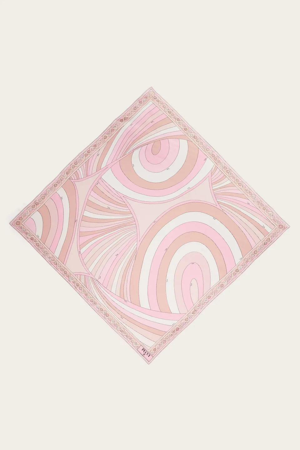 Emilio Pucci Iride Carré soie rose nude 90x90