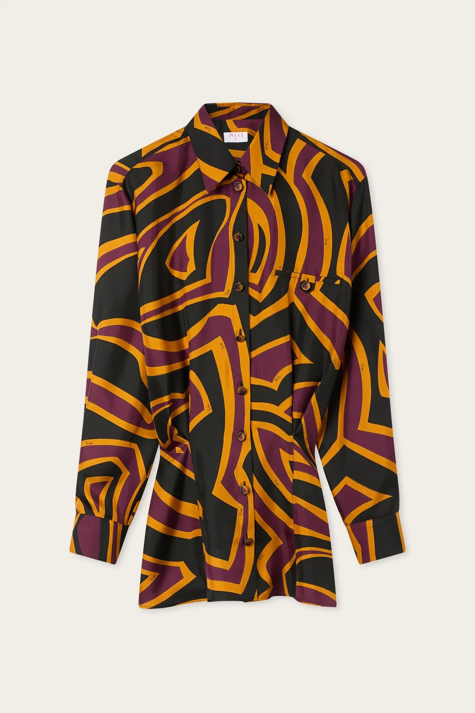 Emilio Pucci Labirinto 6URG626U741 robe soie bordeaux or