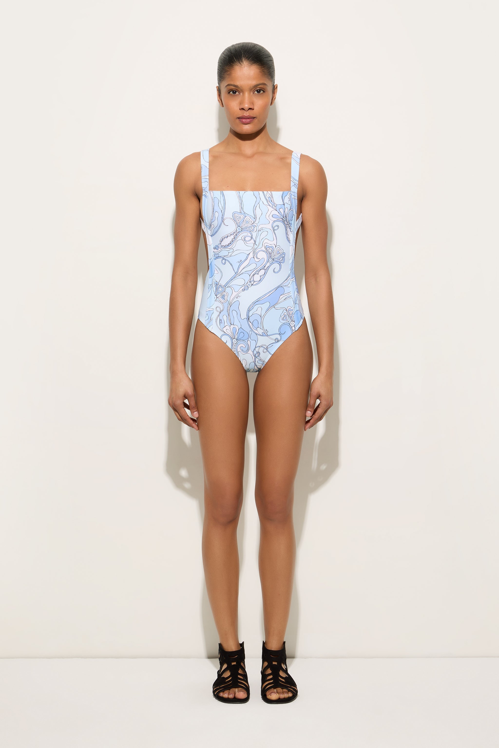 Emilio Pucci Orchidee 6HMC756H835P21 maillot bleu clair