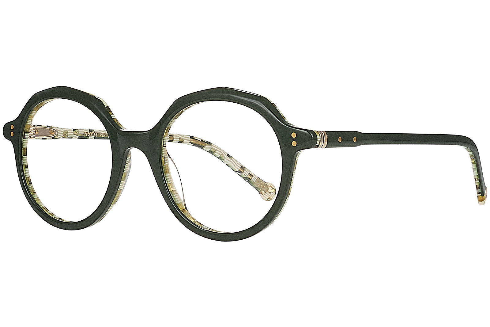Clémence & Margaux La Damier lunettes de vue ronde noir marbré
